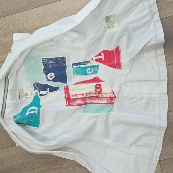 NWOT Diesel Stylish White Short Sleeve Blazer - Picture 7 of 13